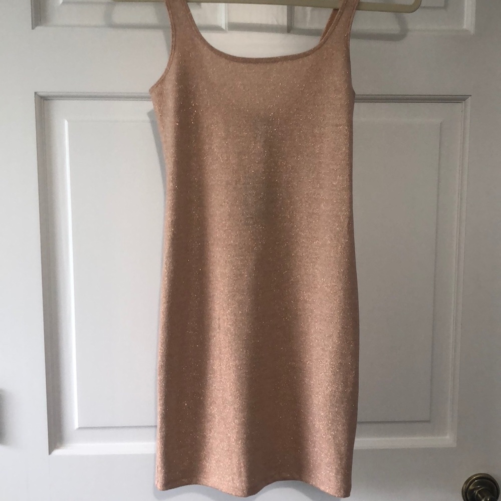 Rose gold mini dress